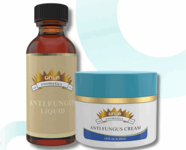 A kit anti-fungus- a reinforced cream and liquid- a kit for fungus in the nails or on the body -Gold Cosmetics